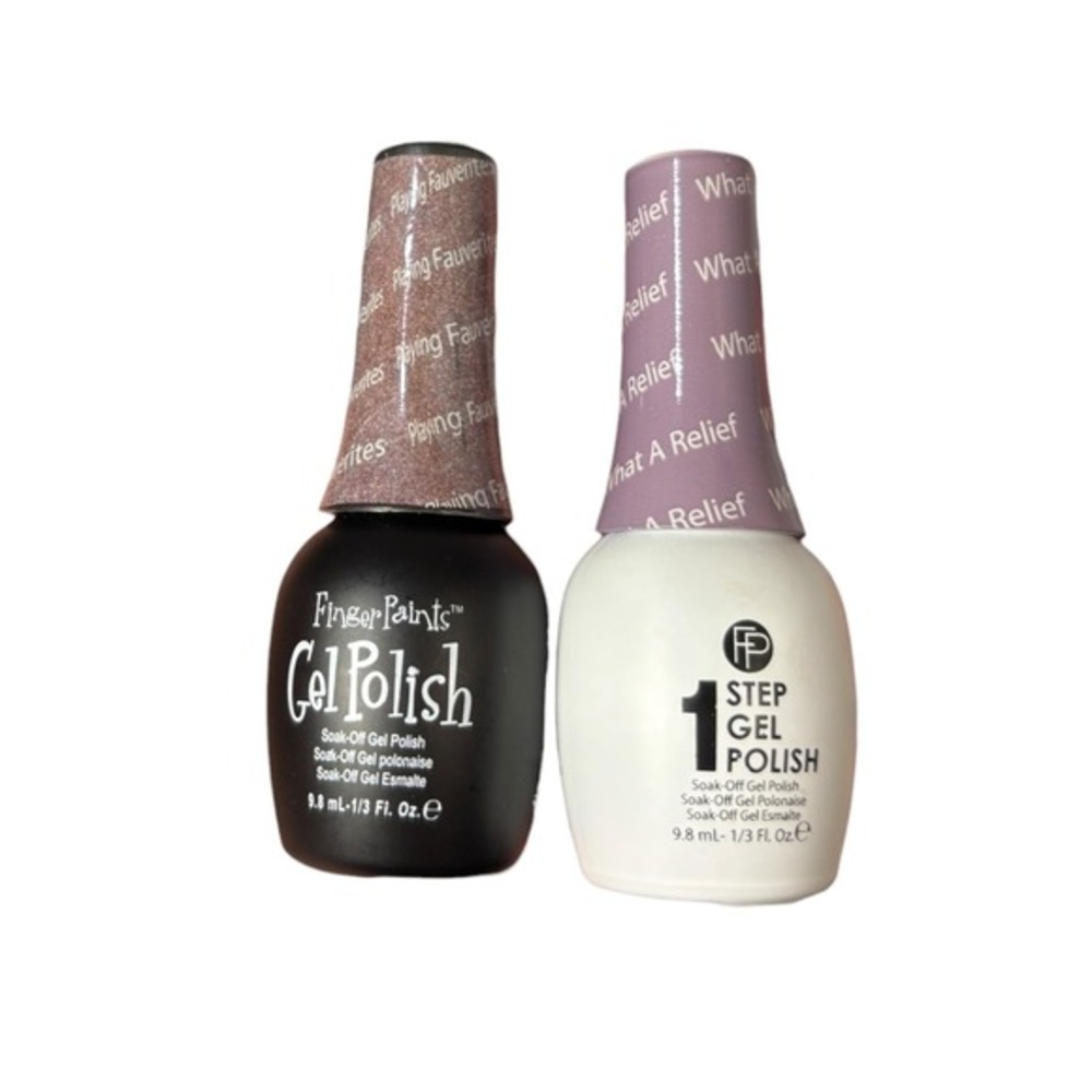 Finger Paints Gel Polish Nude Set of Two‎ Playing Favorites What a Relief 1/3 oz